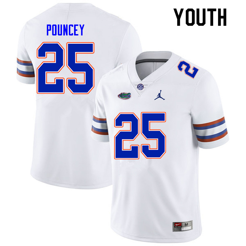 Youth #25 Ethan Pouncey Florida Gators College Football Jerseys Sale-White